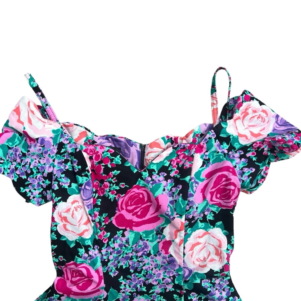 Vintage 90s - Steppin’ Out - Off the Shoulder Floral Dress with Petticoat - 11